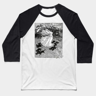 Witch and Black Cats - Ida Rentoul Outhwaite Baseball T-Shirt